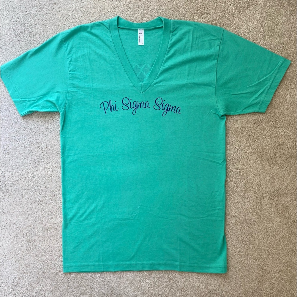 Phi Sigma Sigma Women's Teal V-Neck Tee